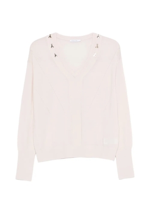 Patrizia Pepe fly-appliqué V-neck top - Pink