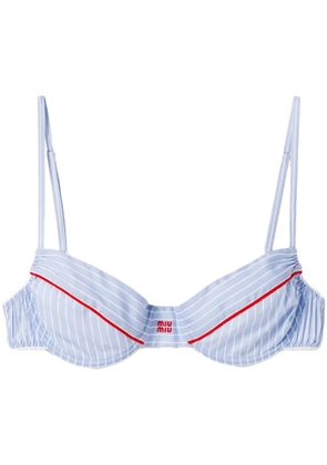 Miu Miu stripe-print bra - Blue