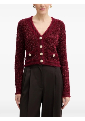 GUESS USA button V-neck cardigan - Red