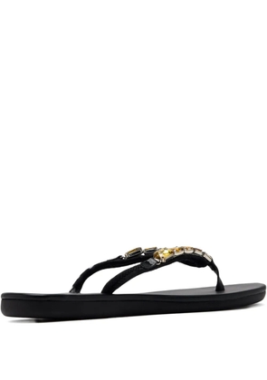 Ancient Greek Sandals crystal-embellished T-strap flip-flops - Black