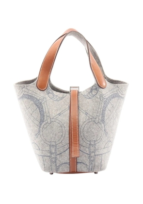 Hermès Pre-Owned 2008 Feutre Swift Picotin PM Feutre leather Feutre / Swift leather Gray Brown Fauve Used Women handbag - Grey