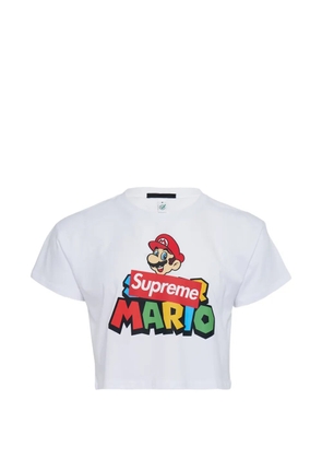 Black Score cropped T-shirt - White