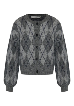 Gestuz argyle-check cardigan - Grey