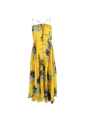 Diane Von Furstenberg Vintage cinch-waist maxi dress - Yellow