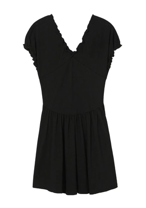 b+ab frill-neck self-tie mini dress - Black