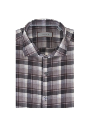 Canali plaid-pattern shirt - Grey