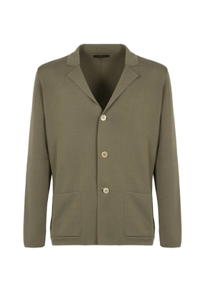 slowear lapel collar cotton cardigan - Green