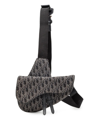 Christian Dior Pre-Owned 2019 Oblique Canvas Saddle crossbody bag - Black