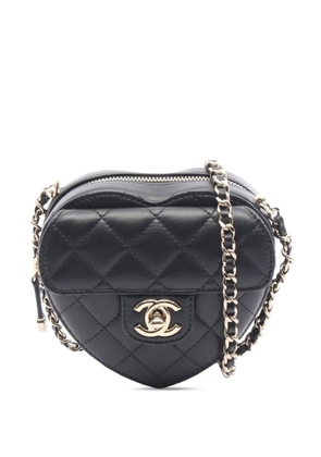 CHANEL Pre-Owned 2021-2026 Mini Lambskin CC in Love Heart crossbody bag - Black