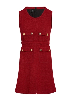 Giambattista Valli bouclé button-detailed dress - Red