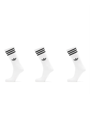 adidas striped logo socks (pack of three) - White