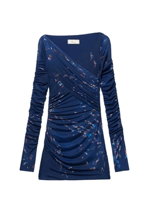 Blumarine draped print dress - Blue