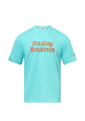 Blackjack detail-appliqué T-shirt - Blue