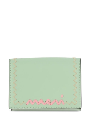 Marni logo-embroidered tri-fold wallet - Green