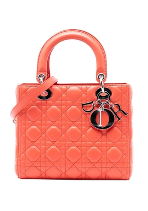 Christian Dior Pre-Owned 2013 Medium Lambskin Cannage Lady Dior satchel - Orange