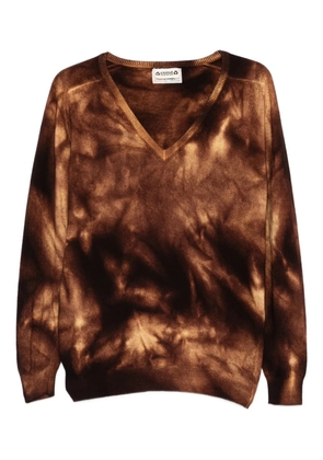 A.N.G.E.L.O. Vintage Upcycling tie-dye V-neck top - Brown