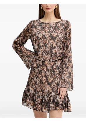 GUESS USA ruffled-hem mini dress - Brown