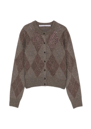 Alexander Wang crystal-embellished cardigan - Brown