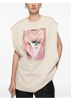 Acne Studios logo-print sleeveless T-shirt - Neutrals