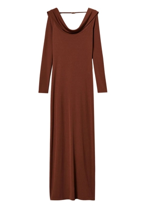 TWINSET draped maxi dress - Brown