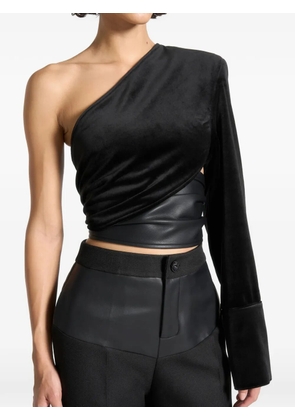 Manière De Voir velvet wrap top - Black