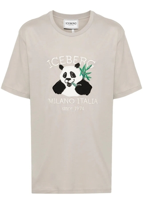 Iceberg embroidered-logo cotton T-shirt - Grey
