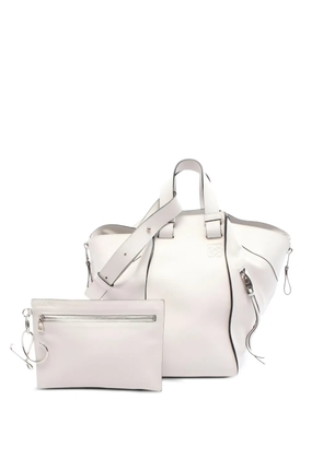 Loewe Pre-Owned medium Hammock leather tote bag - White