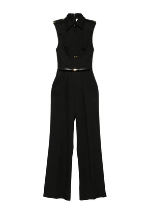 Elisabetta Franchi collared belted jumpsuit - Black
