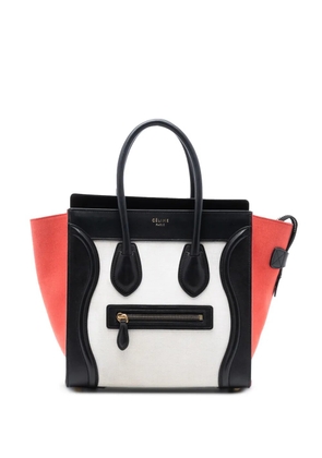 Celine Pre-Owned 2014 Micro Tricolor Canvas and Leather Luggage Tote handbag - Multicolour