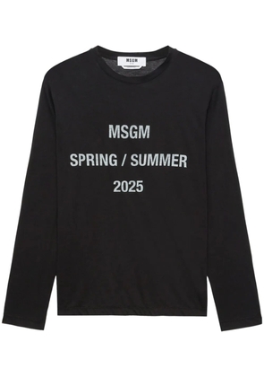 MSGM slogan-print cotton T-shirt - Black