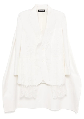 Undercover lace-trim blazer - White