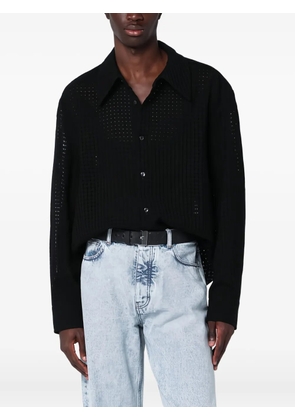 Séfr Wes Shirt perforated long-sleeve shirt - Black