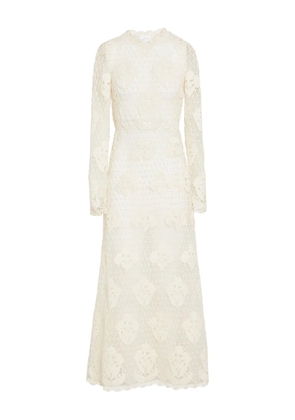 Giambattista Valli floral-macramé midi dress - Neutrals