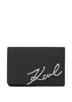 Karl Lagerfeld signature-logo leather wallet - Black