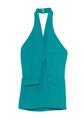 Patrizia Pepe halterneck crossover top - Green