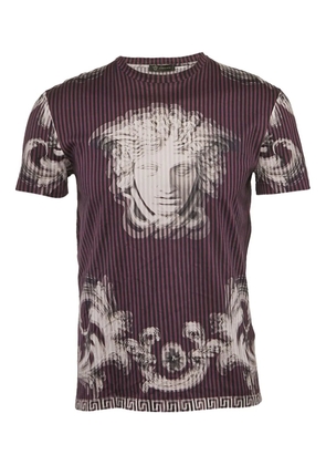 Versace Pre-Owned Medusa striped T-shirt - Purple