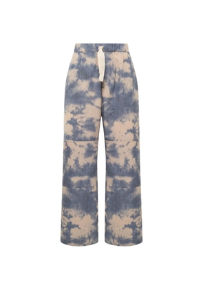Laneus tie-dye elasticated-waistband trousers - Blue