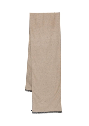 Emporio Armani fringed silk scarf - Neutrals