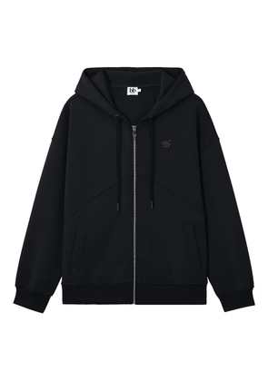 b+ab zip-front logo-detail hoodie - Black