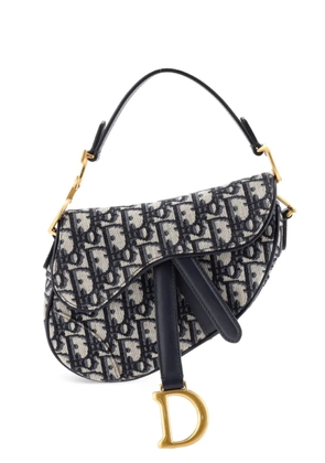 Christian Dior Pre-Owned Saddle Handbag Oblique Canvas Mini shoulder bag - Blue