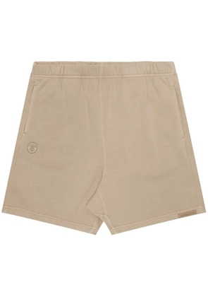AAPE BY *A BATHING APE® logo-embroidered cotton shorts - Neutrals