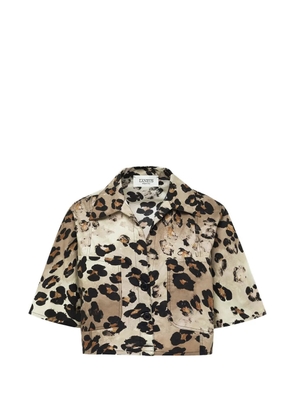Laneus leopard-print patch-pocket shirt - Neutrals