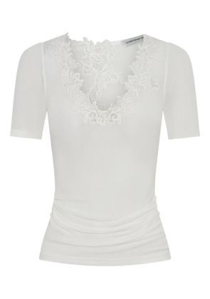 Christopher Esber lace-trim T-shirt - White