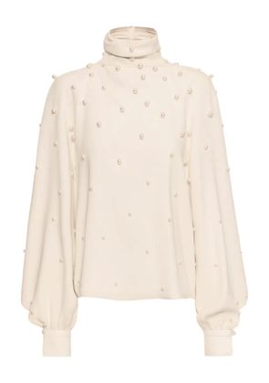 Oscar de la Renta pearl cluster blouse - Neutrals