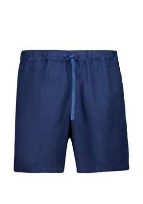 120% Lino drawstring-fastening shorts - Blue