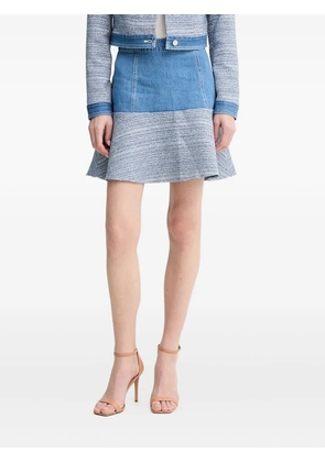 GUESS USA denim tweed-panel mini skirt - Blue