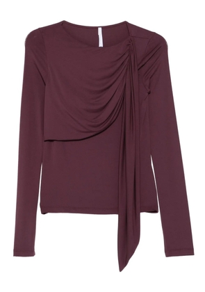 IMPERIAL draped long-sleeve top - Purple
