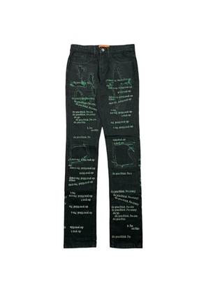 Who Decides War Scripture bootcut jeans - Black