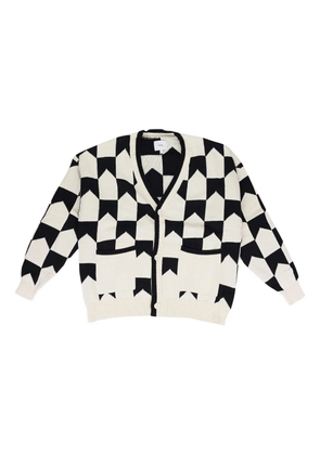 RHUDE checkered cardigan - White