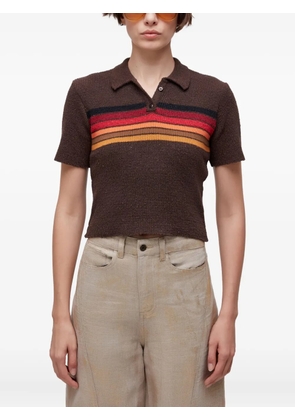 Osklen stripe-detail polo top - Brown